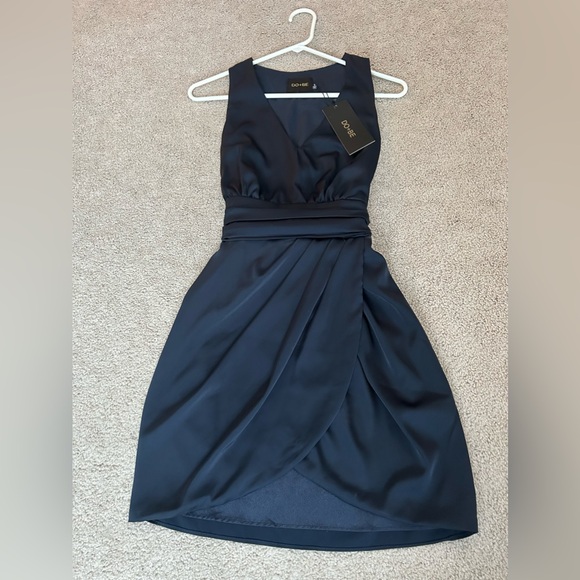 Navy Blue, Satin DO+BE Dress - Picture 1 of 3